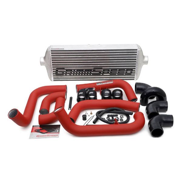 Front Mount Intercooler Kit (FMIC) for 2008-2014 Subaru STi EJ25 by GrimmSpeed - Red