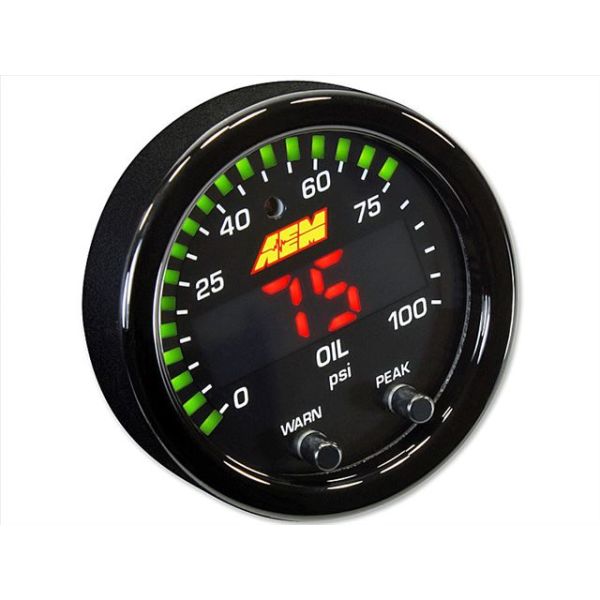 AEM X-Series Fuel and Oil Pressure Gauge