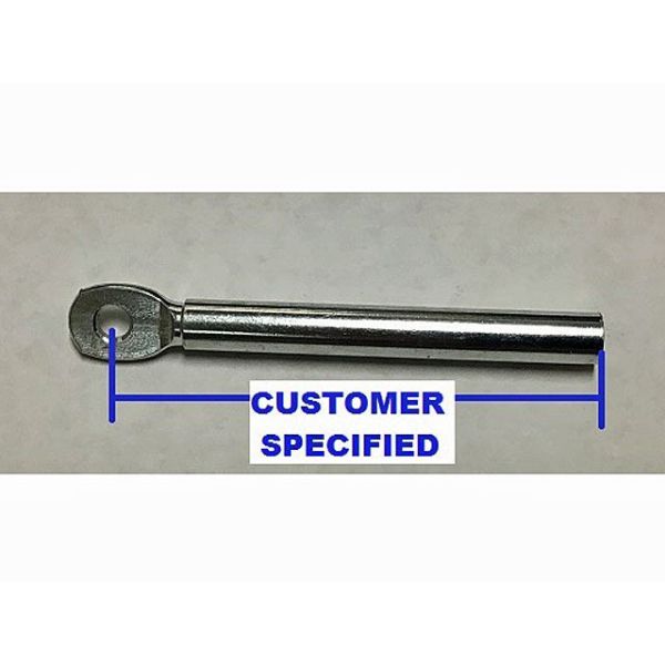 Garrett Wastegate Actuator - Threaded Rod End for wastegate actuator - CUSTOMER SPECIFIED LENGTH - End To Center of Eyelet