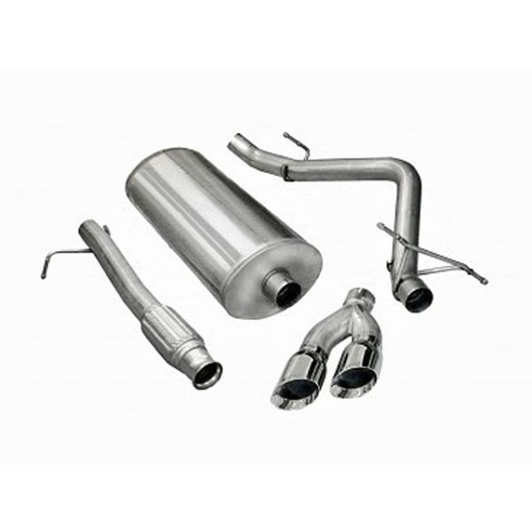 Corsa Performance Single Side Exit Catback with Twin 4.0 Inch Tip - Sport Sound Level Corsa Performance Single Side Exit Catback with Twin 4.0 Inch Tip - Sport Sound Level