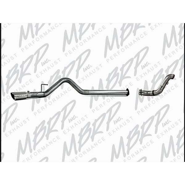 MBRP 4" Filter Back Single Side Exit - Aluminized inc Downpipe for 2011-2014 Ford Powerstroke 6.7L - S6284AL