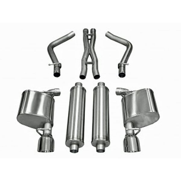 Corsa Performance Dual Rear Exit Cat-Back with 4.5 Inch Tips - Sport Sound Level