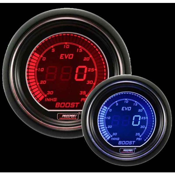 ProSport Evo Electrical Boost Gauge Red and Blue