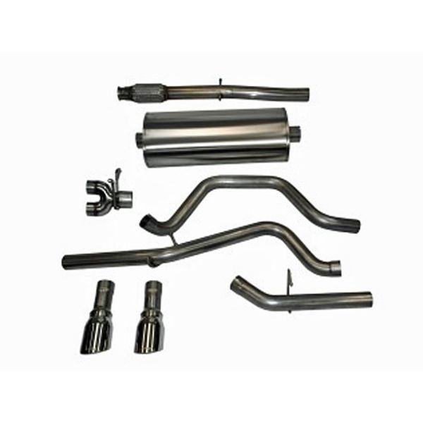 Corsa Performance Dual Rear Exit Catback with 4.0 Inch Tips - Sport Sound Level Corsa Performance Dual Rear Exit Catback with 4.0 Inch Tips - Sport Sound Level