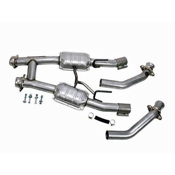 BBK Performance High Flow H Pipe With Catalytic Converters - Aluminized Steel