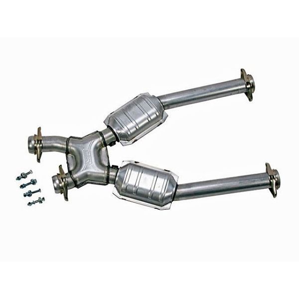 BBK Performance Short Mid X Pipe with Catalytic Converters - Aluminized Steel