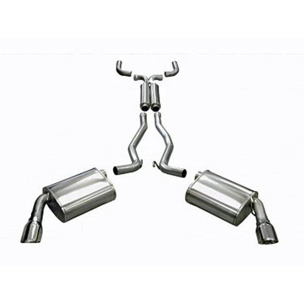 Corsa Performance Dual Rear Exit Catback with 4.0 Inch Tips - Sport Sound Level