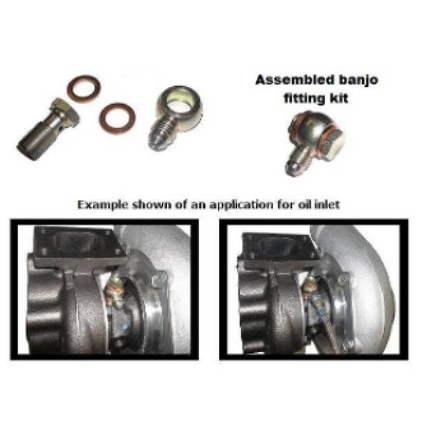 Garrett GBC Club Line -4an Oil Feed Banjo Fitting, ATP-FTG-237, OIL FEED Banjo Fitting Kit, -4AN GBC14, GBC17, GBC20, GBC22
