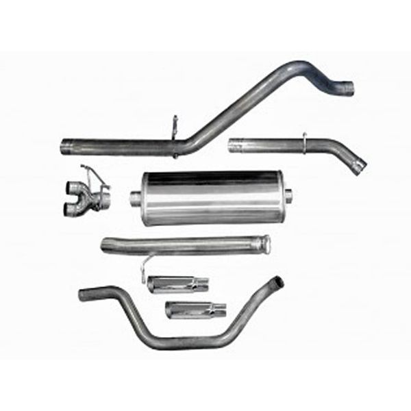 Corsa Performance Dual Rear Exit Cat-Bac with 4.0 Inch Tips - Sport Sound Level