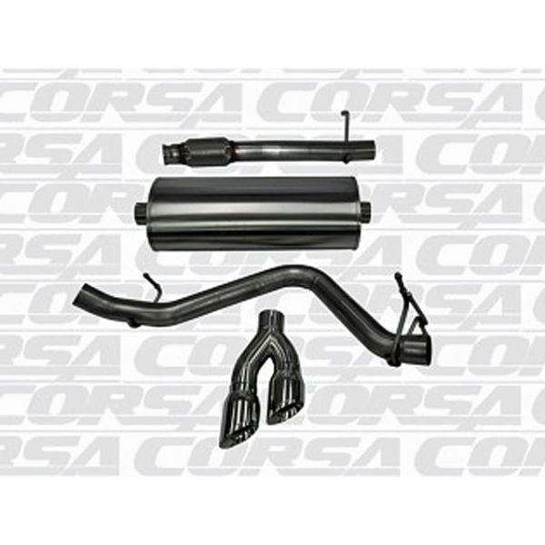 Corsa Performance Single Side Exit Catback with Twin 4.0 Inch Tip - Sport Sound Level