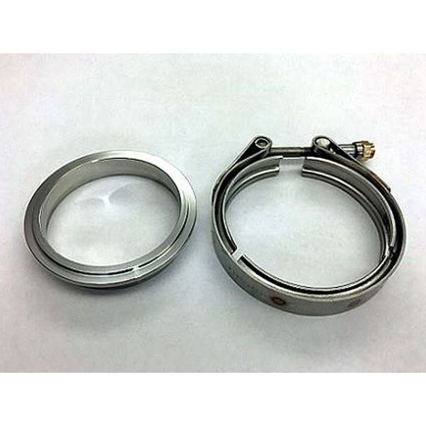 GT 3 Inch V-Band - Stainless DOWNPIPE SIDE Flange and Clamp set - with protruded lip at ID - 3.55 Inch - 90mm OD