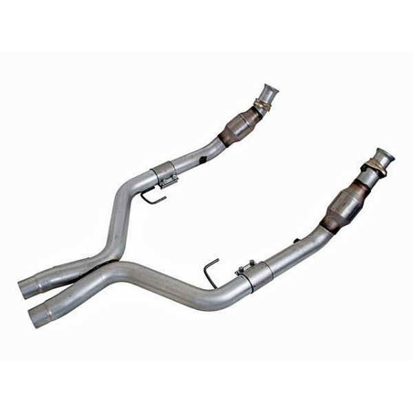 BBK Performance High Flow X Pipe With Catalytic Converters - Aluminized Steel