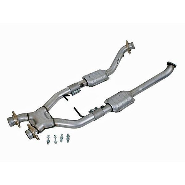 BBK Performance High Flow X Pipe With Catalytic Converters - Aluminized Steel