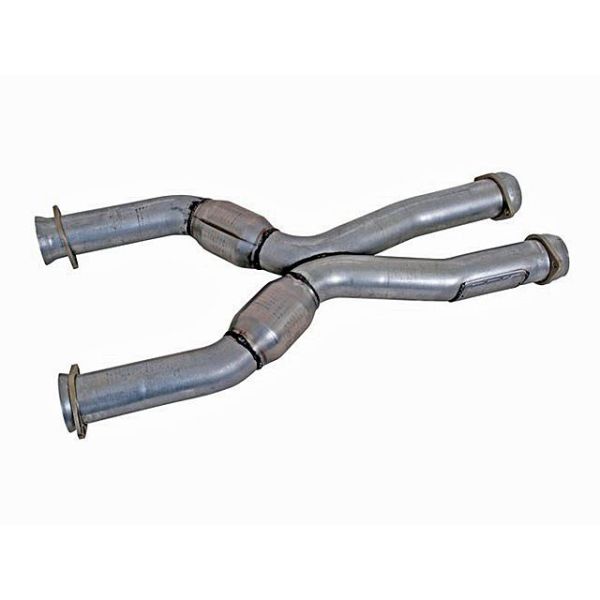 BBK Performance Short Mid X Pipe with Catalytic Converters - Aluminized Steel