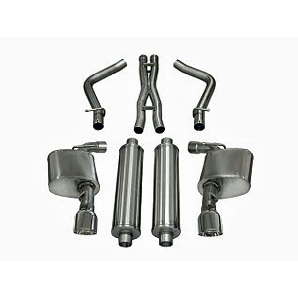 Corsa Performance Dual Rear Exit Cat-Back with 4.5 Inch Tips - Sport Sound Level