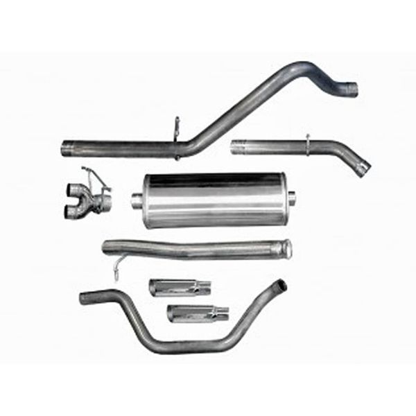 Corsa Performance Dual Rear Exit Catback with Single 4.0 Inch Slash Cut Tips - Sport Sound Level