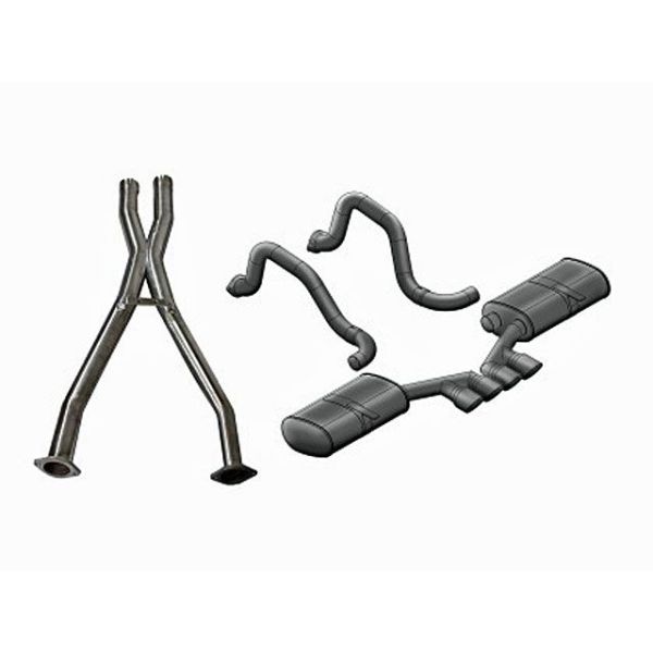 Corsa Perfromance Dual Rear Exit Cat-Back with Twin 3.5 Inch Tips - Sport Sound Level