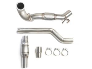 CTS Turbo MQB Exhaust Downpipe with HIGH FLOW CAT for 2015-2021 Volkswagen Golf AWD, Golf R / Audi A3, S3, TT, TTS