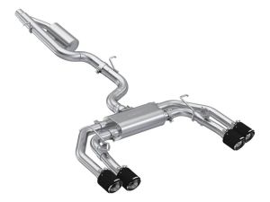 3" Stainless CAT Back Exhaust, Quad CF Tips, Active Sound for 2022 and Up Audi S3