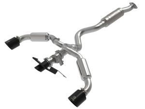 aFe Gemini XV 3" CAT Back Exhaust - Black Cut Out for 2023+ Toyota GR Corolla Black
