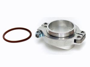 Blow Off Valve Inlet Mounting Flange + Clamp Kit for TiAL QJR - Aluminum
