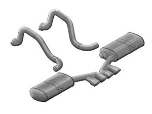 Corsa Performance Dual Rear Exit Axle-Back with Twin 3.5 Inch Tips - Tigershark - Sport Sound Level