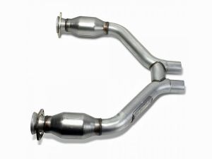 BBK Performance Short Mid H Pipe With Converters - Aluminized Steel