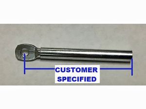 Garrett Wastegate Actuator - Threaded Rod End for wastegate actuator - CUSTOMER SPECIFIED LENGTH - End To Center of Eyelet