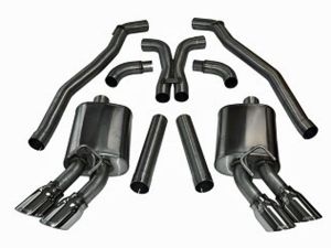 Corsa Performance Dual Rear Exit Catback with Twin 4.0 Inch Tips - Sport Sound Level