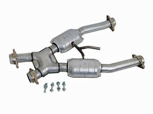 BBK Performance Short Mid X Pipe with Catalytic Converters - Aluminized Steel
