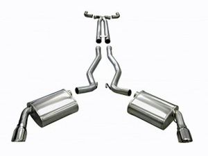 Corsa Performance Dual Rear Exit Catback with 4.0 Inch Tips - Sport Sound Level - Manual Transmission