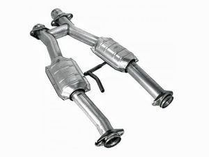BBK Performance Short Mid H Pipe with Catalytic Converters - Aluminized Steel