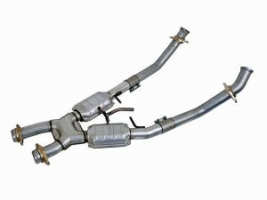 BBK Performance High Flow X Pipe With Catalytic Converters - Aluminized Steel