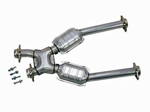 BBK Performance Short Mid X Pipe with Catalytic Converters - Aluminized Steel