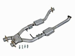 BBK Performance High Flow X Pipe With Catalytic Converters - Aluminized Steel