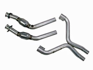 BBK Performance High Flow X Pipe With Catalytic Converters - Aluminized Steel