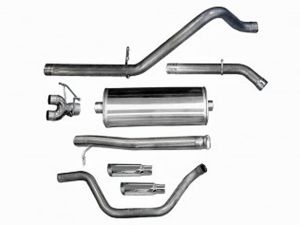 Corsa Performance Dual Rear Exit Catback with Single 4.0 Inch Slash Cut Tips - Sport Sound Level