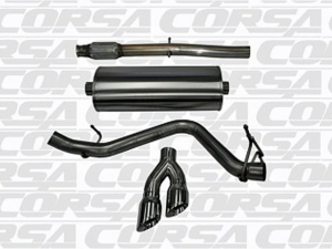 Corsa Performance Single Side Exit Catback with Twin 4.0 Inch Tip - Sport Sound Level