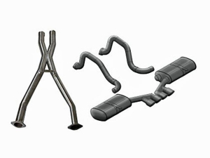 Corsa Perfromance Dual Rear Exit Cat-Back with Twin 3.5 Inch Tips - Sport Sound Level