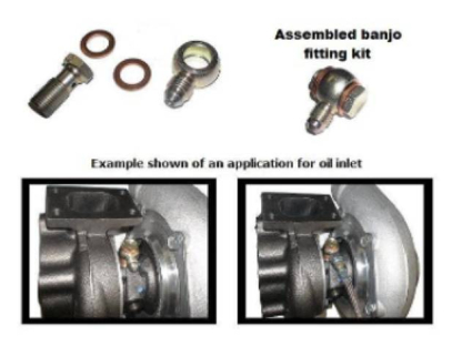 Garrett GBC Club Line -4an Oil Feed Banjo Fitting, ATP-FTG-237, OIL FEED Banjo Fitting Kit, -4AN GBC14, GBC17, GBC20, GBC22