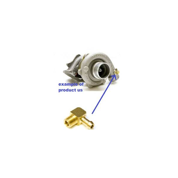 1/8th NPT x 7/32" Hose Barb 90 Degree Turbo Vacuum Fitting