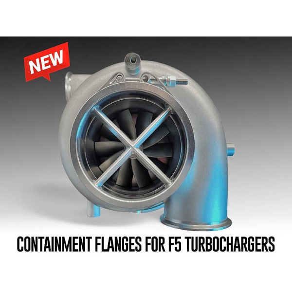 5" Containment Style V-Band Flange for HPT F5, Garrett GT55/GTX55/G55, Precision Gen2 / XPR / Next Gen Promod