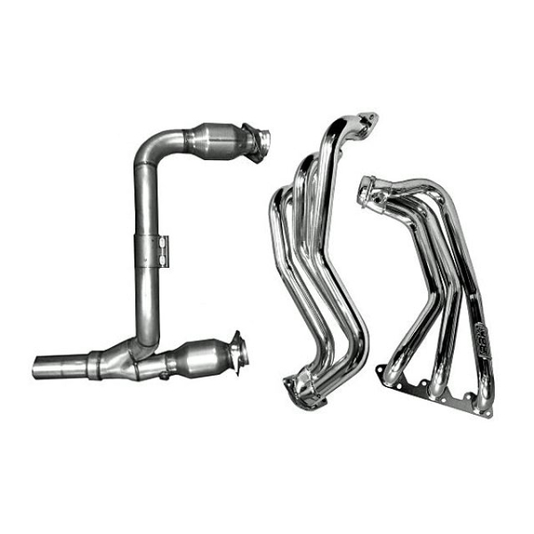 BBK Performance Long-Tube Headers with Cats - Ceramic Coated