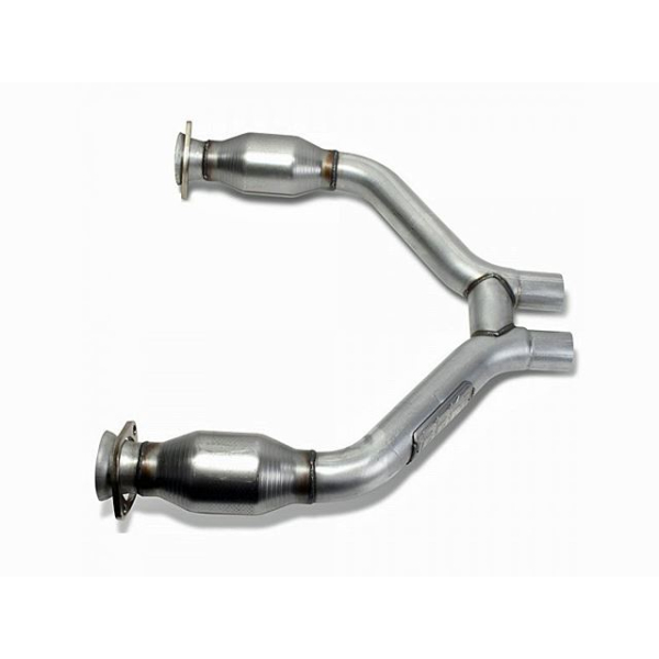 BBK Performance Short Mid H Pipe With Converters - Aluminized Steel