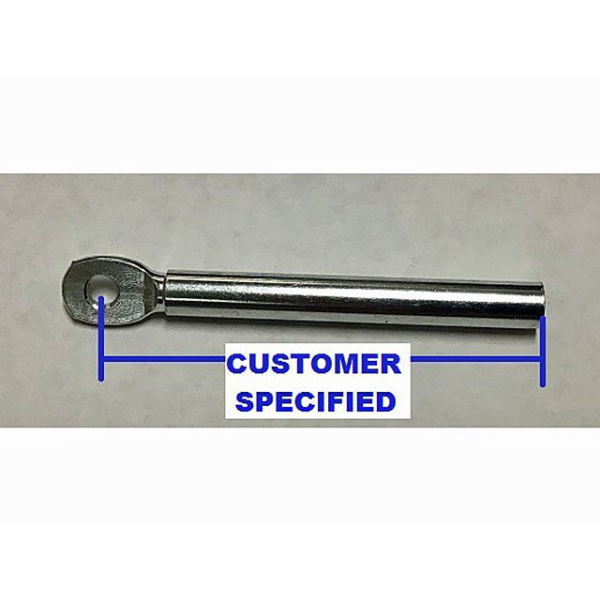 Garrett Wastegate Actuator - Threaded Rod End for wastegate actuator - CUSTOMER SPECIFIED LENGTH - End To Center of Eyelet