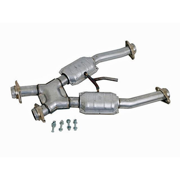 BBK Performance Short Mid X Pipe with Catalytic Converters - Aluminized Steel