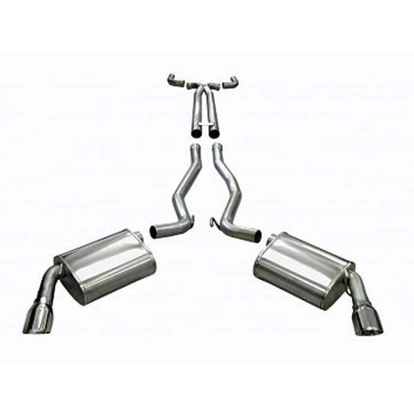Corsa Performance Dual Rear Exit Catback with 4.0 Inch Tips - Sport Sound Level - Manual Transmission