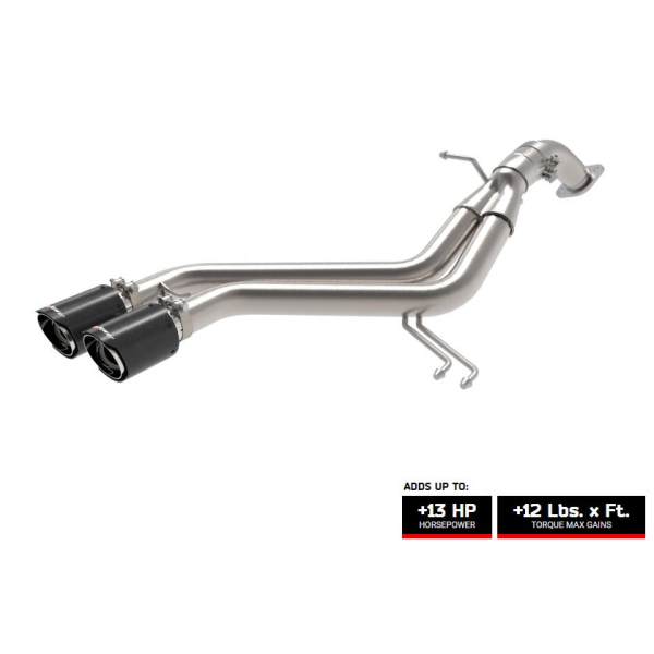 aFe Takeda 2-1/2" 304 Stainless Steel Axle-Back Exhaust System w/ Carbon Fiber Tips for 2013-2017 Hyundai Veloster Turbo 1.6T GDi - 49-37019-C