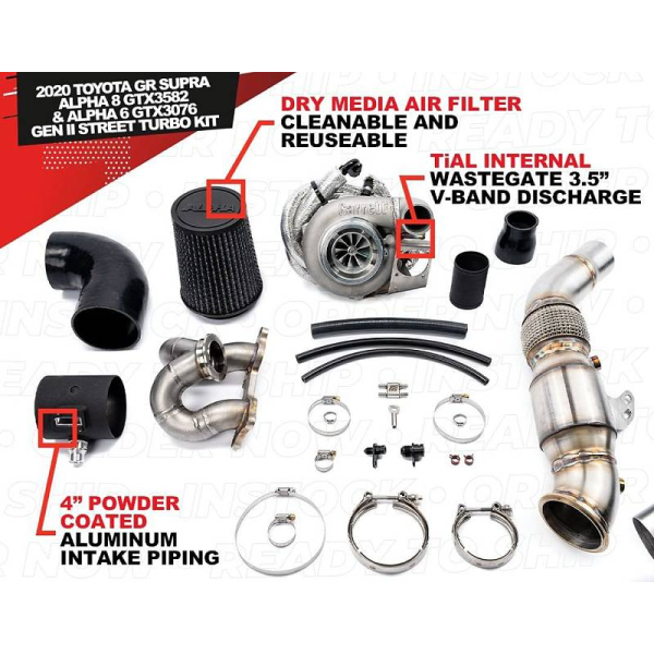 AMS A90 2020 Supra GR Alpha 6 Garrett GTX3076R Gen2 Turbo Kit for 2020 Toyota Supra B58 2 Port - AMS.38.14.0001-2