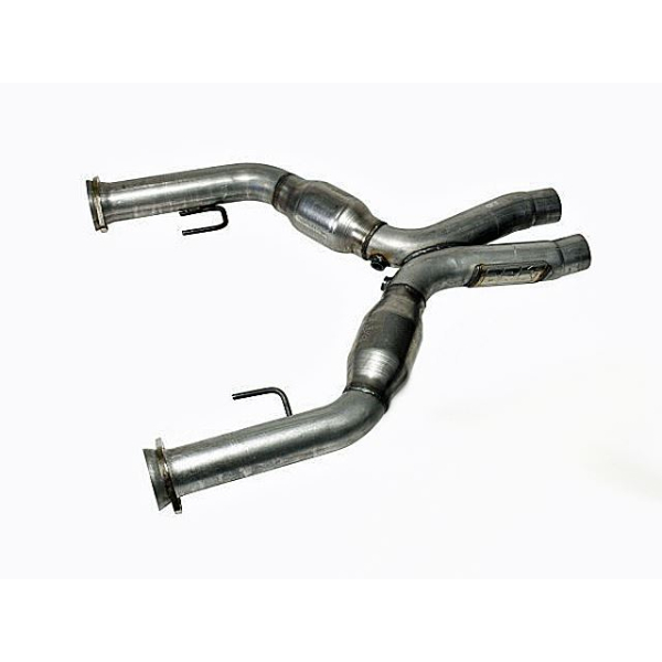 BBK Performance Short Mid X Pipe with Catalytic Converters - Aluminized Steel 